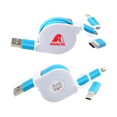 3-in-1 UNI Retractable USB Charging Cable