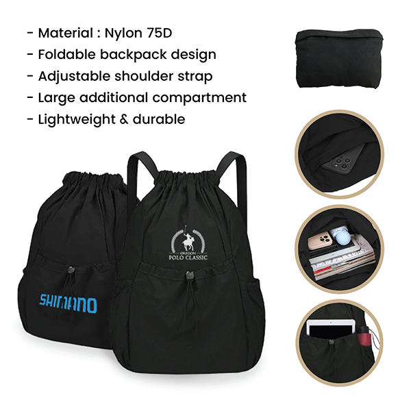 TARGET Foldable Nylon Drawstring Backpack