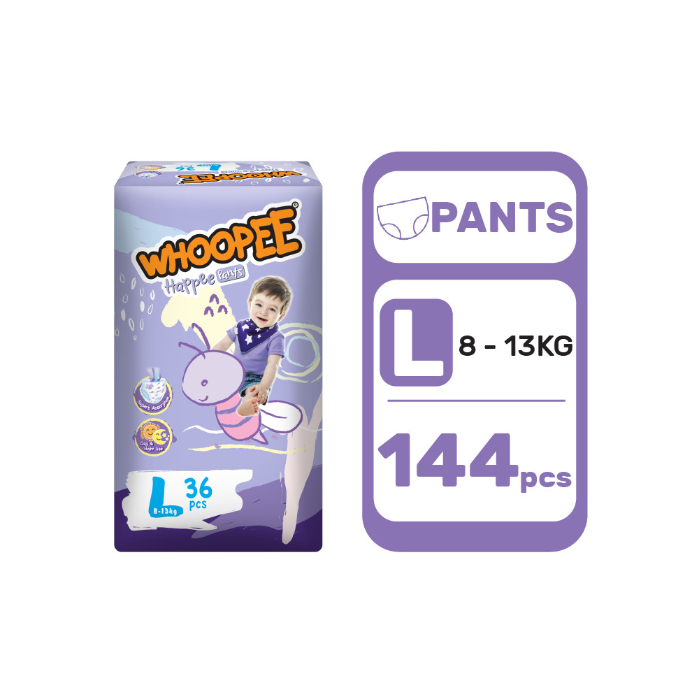 Whoopee Jumbo Pants Diapers Baby (1 Carton)