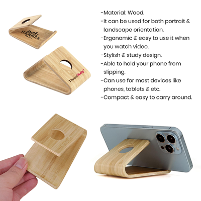 Natural Wooden Smartphone Stand