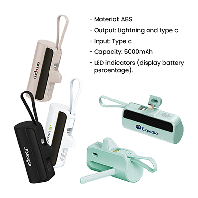 PICO 2-in-1 Mini Power Bank - 5000mAh