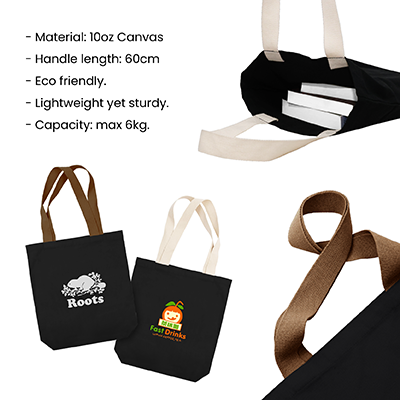Colour Strip Black Canvas Bag V2 – 10oz (400x350x100)