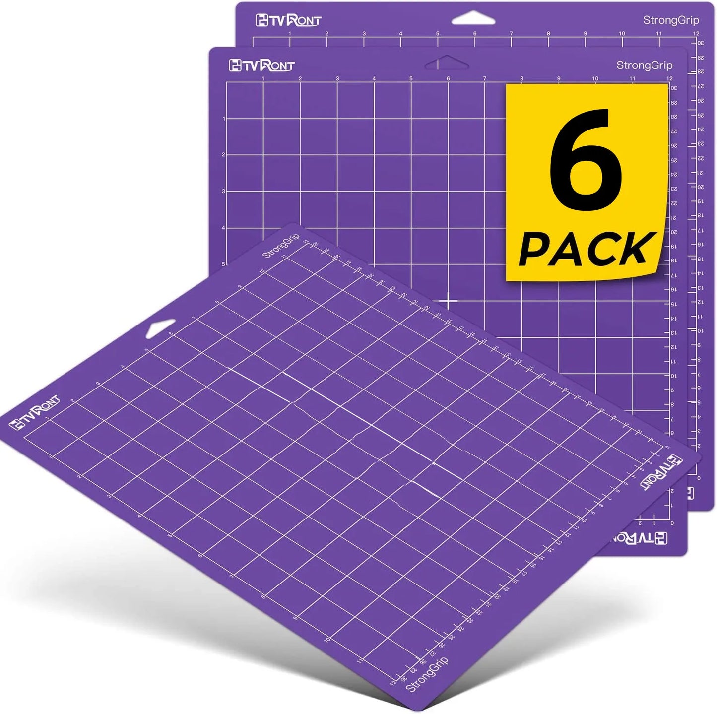 HTVRONT 6 Pek 12x12in Warna Campuran Tikar Pemotong Pelekat PVC Alas Alat Plat Asas untuk Cricut Explore Air/Air2/Maker Mesin DIY