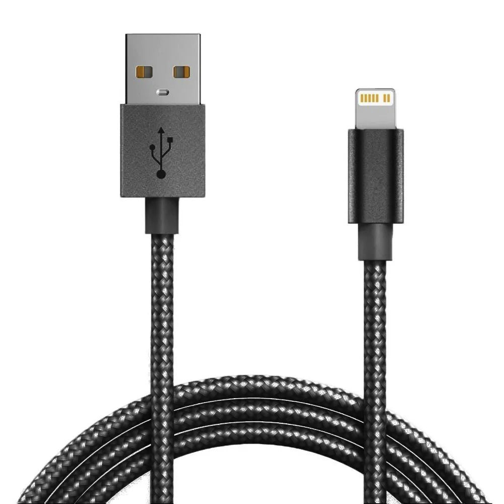 Kabel pengecasan pantas untuk iphone SESUAI dengan ios ipad lightning to nylon braided USB untuk pengecasan dan pemindahan data