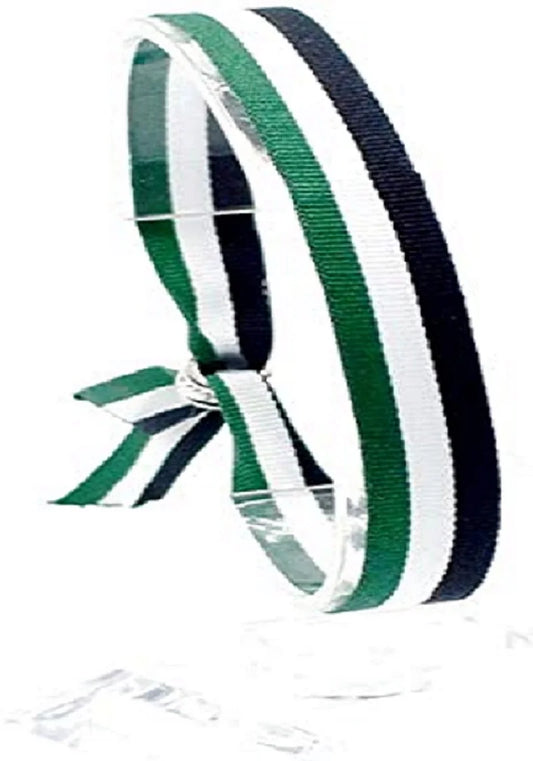Bracelet textile ribbon flag Extremadura adjustable closure bead in stainless steel 1x30 cm