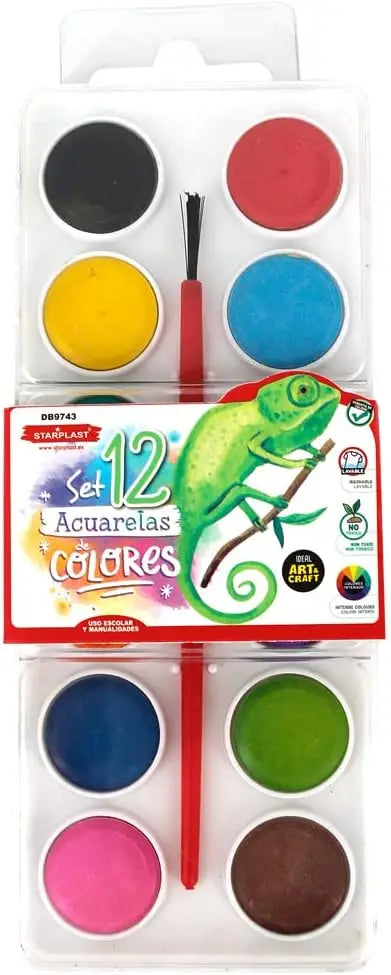 STARPLAST Watercolor Case with Mixer-Quantity, Compartment, Mix, Children, DIY, School, Saving pack, Back to School, Infant, School, Small, Basic, Party, Birthday, Gift, wholesale Wholesale