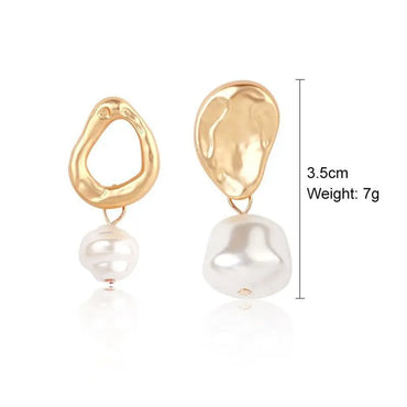 Circle Earrings For Women Vintage Punk Baroque Pearl Earrings Stainless Steel Ear Clip Women Jewelry Imitation Pearl Gift Mujer