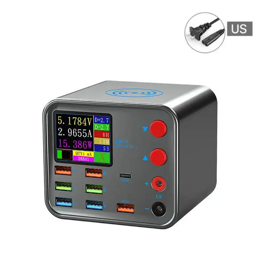 Pengecas Pelbagai Fungsi 8-port untuk Telefon Mudah Alih dengan Fungsi Pembaikan Litar Pendek Alat Pengecas Pantas Wayarles Pintar