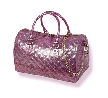 GORETT-women's silicone bag, large capacity, with gold shoulder chain, metallic glitter and glitter Bag