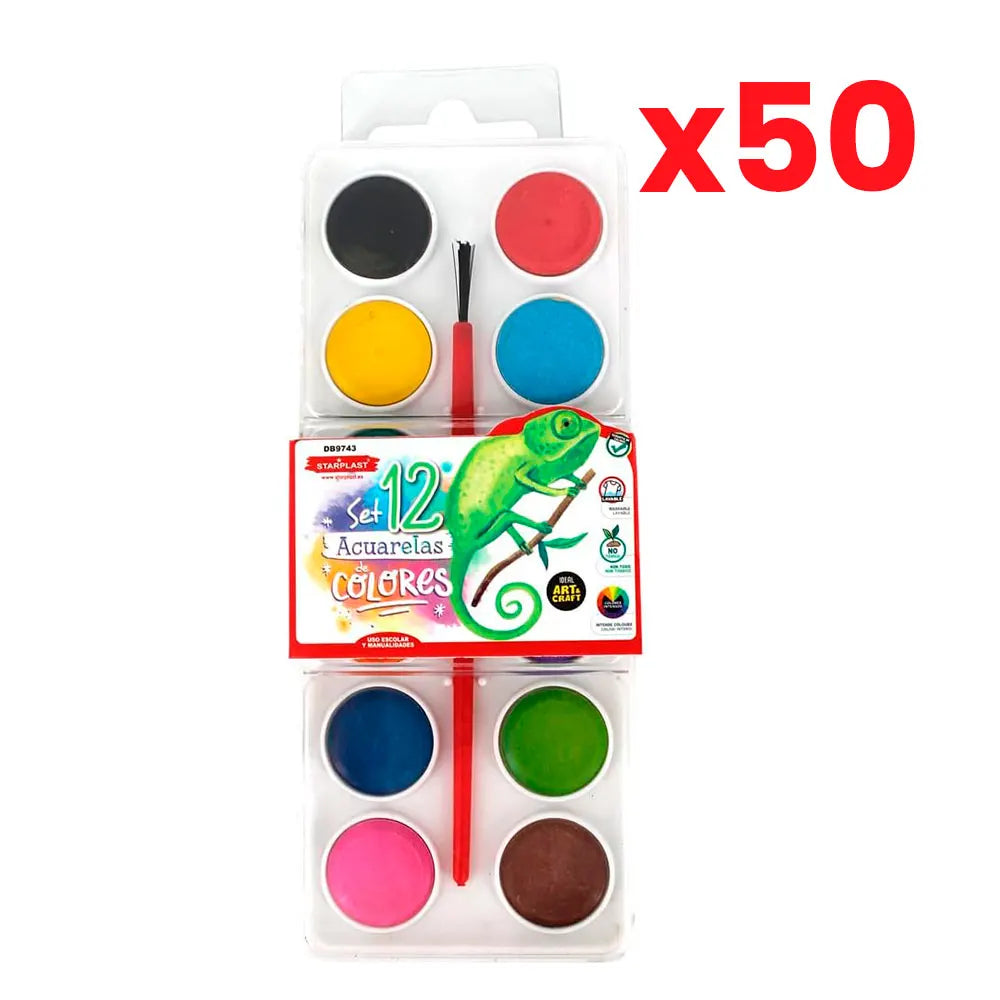 STARPLAST Watercolor Case with Mixer-Quantity, Compartment, Mix, Children, DIY, School, Saving pack, Back to School, Infant, School, Small, Basic, Party, Birthday, Gift, wholesale Wholesale