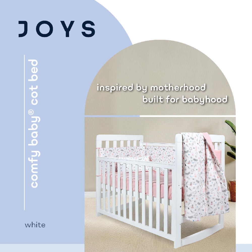 Comfy Baby Joys Baby Cot + Air Feel Mattress + Mosquito Net | Set Tidur Lengkap | Newborn hingga Toddler