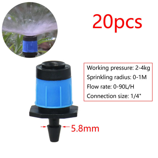 Garden Watering Sprinkler Mist Nozzle Dripper Drip Irrigation Garden Greenhouse Adjustable Mist Emitters Stake Micro Spray
