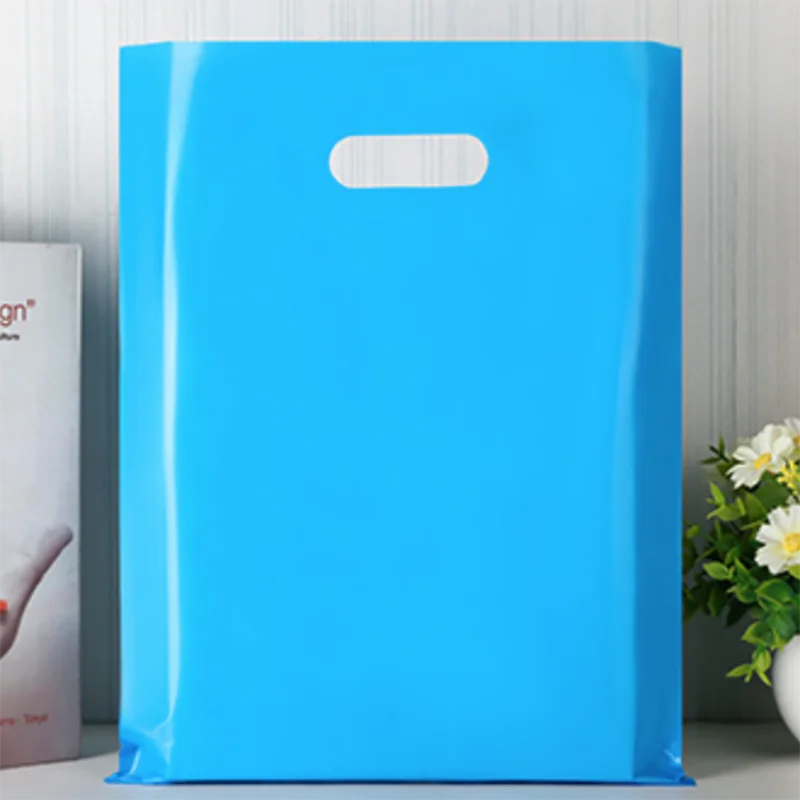10Pieces Solid Color Gift Bags Kids Baby Boy Girl Birthday Party Supplies Wedding Candy Pouch Small Plastic Bag with Handle