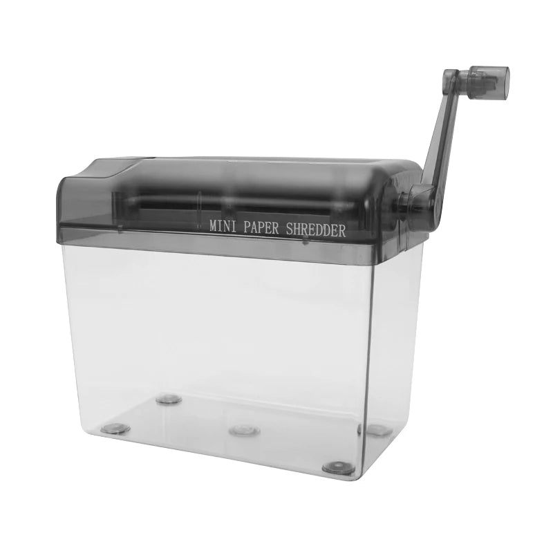 Mini Plastic Blue Shredder A6Manual Crusher Destroyers Paper Documents Cutting Machine for Home Office School Student Stationery