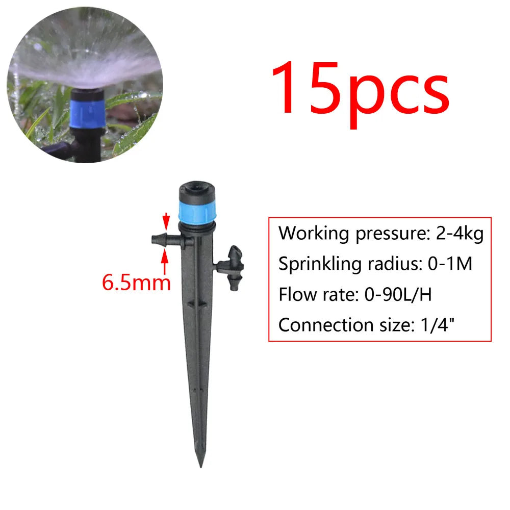 Garden Watering Sprinkler Mist Nozzle Dripper Drip Irrigation Garden Greenhouse Adjustable Mist Emitters Stake Micro Spray