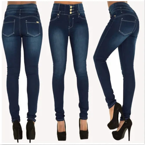 2023 Hot Sale Wanita Pinggang Tinggi Jeans Slim Fit Seksi Kurus Pinggul Jeans Wanita Musim Gugur Musim Sejuk Seluar Pakaian Wanita Berkualiti Tinggi