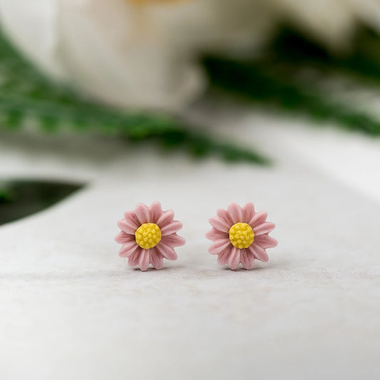 Daisy Flower Multicolor Ceramic Stud Earrings Fashion Gift Ear Studs Jewelry Wholesale For Women Girl #LY133