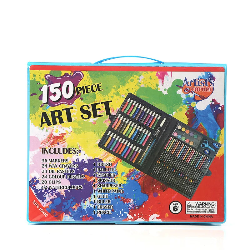 150 Pcs Art Supplies for Kids Colors Crayon with Portable Art Box for Drawing Painting and More Birthday Gift NEW 2022