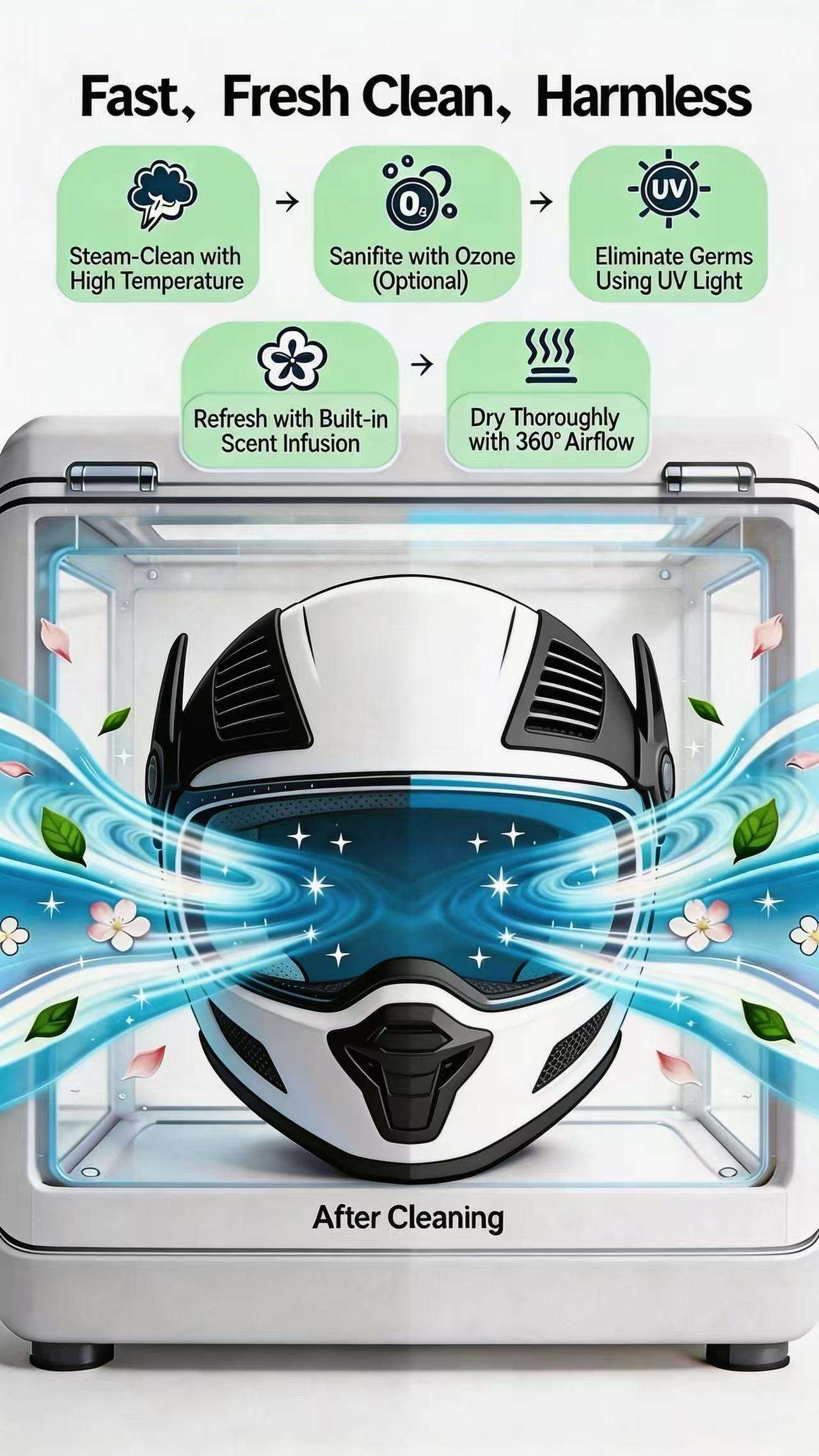 Dual Motorcycle Helmet Vending Machine with Automatic Disinfection & Cleaning SDK Enabled UVend Light Sanitization Technology