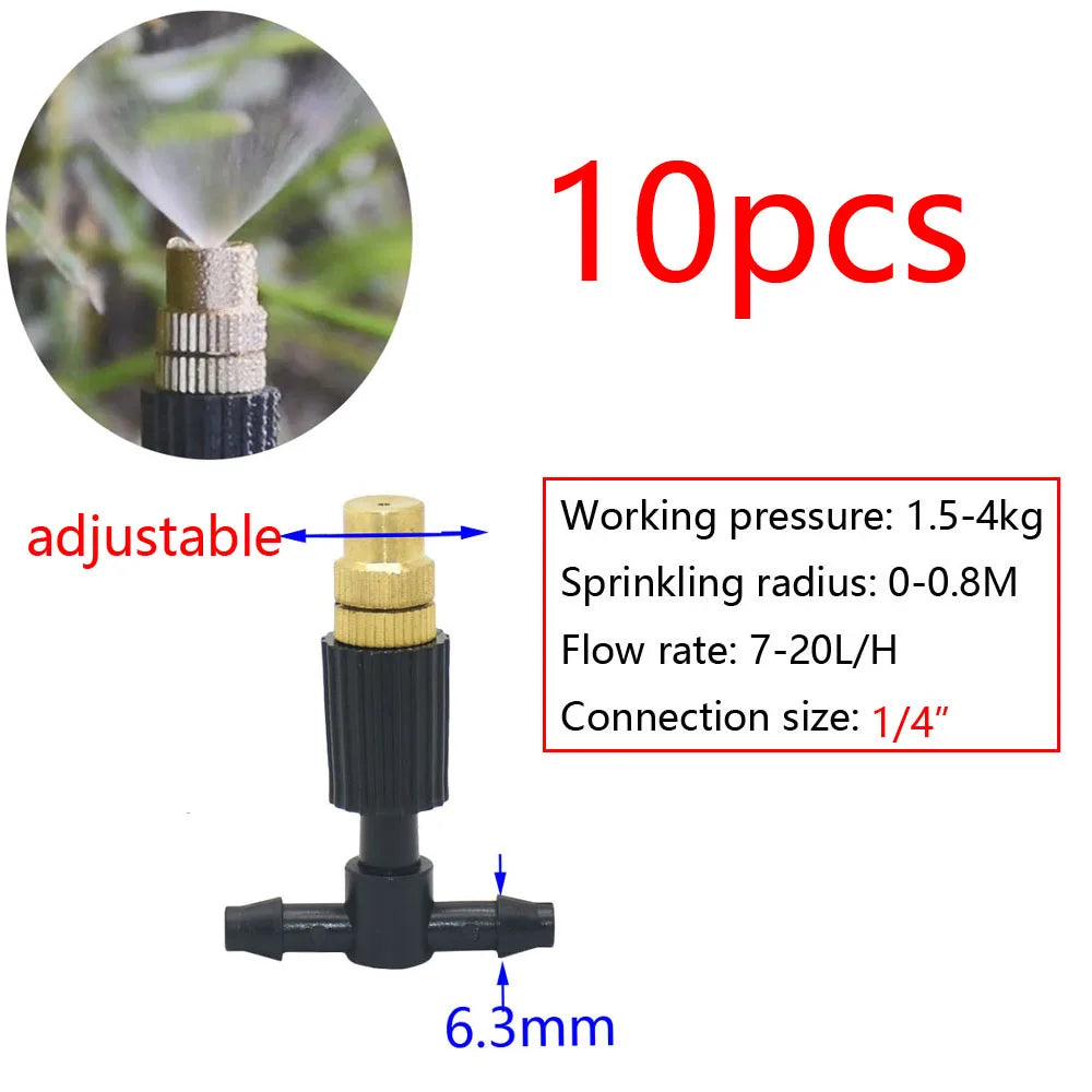Garden Watering Sprinkler Mist Nozzle Dripper Drip Irrigation Garden Greenhouse Adjustable Mist Emitters Stake Micro Spray