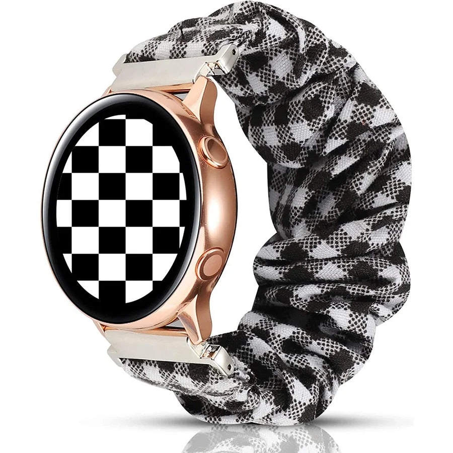 Tali Gelung Nilon Anjal Untuk Samsung Galaxy Watch 4 40mm 44mm Band Scrunchies Gelang Untuk Samsung Galaxy Watch4 Klasik 42/46mm