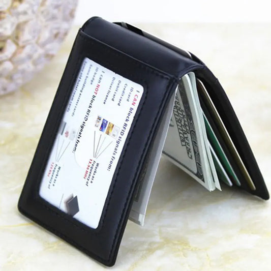 RFID Men's Card Holder Unisex Wallet Genuine Leather Business Card Holder Zipper Card Protect Case ID Bank Card Holders Purse