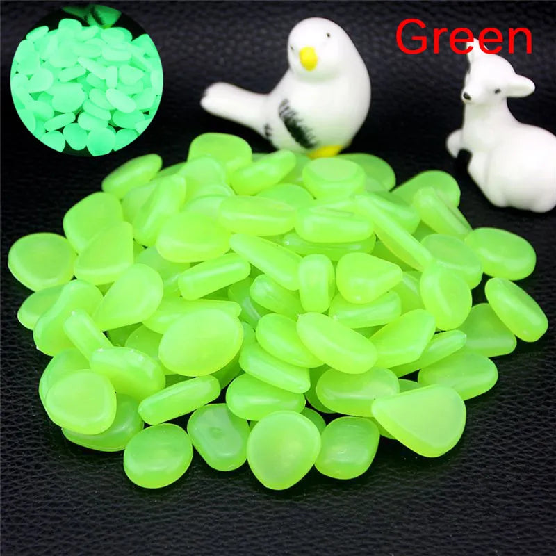 10Pcs Glow In The Dark Batu Kerikil Bercahaya untuk Perlengkapan Acara Majlis Perkahwinan Berkebun Kolam Renang Hiasan Bar Batu
