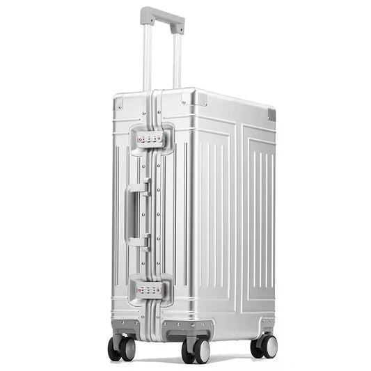 Vnelstyle kualiti terbaik 100% aluminium bagasi perjalanan 20/24/26/29 inci bagasi bagasi troli bagasi naik naik mewah