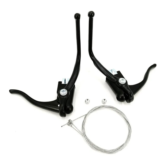Road Retro Bike Double Brake Lever Fixed Gear Bicycle Bend Handlebar Brake Levers Racing Bike Brake Handle with Brake Cable