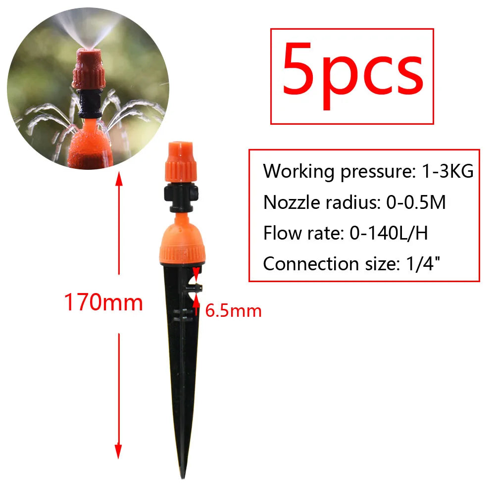 Garden Watering Sprinkler Mist Nozzle Dripper Drip Irrigation Garden Greenhouse Adjustable Mist Emitters Stake Micro Spray