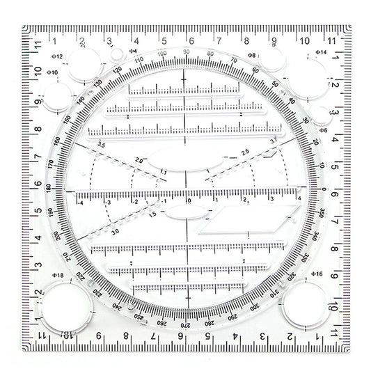 Multifunctional Drawing Ruler Multipurpose Drawing Round Curve Horizontal Parallel Line Vertical Parallel Line School Supplies