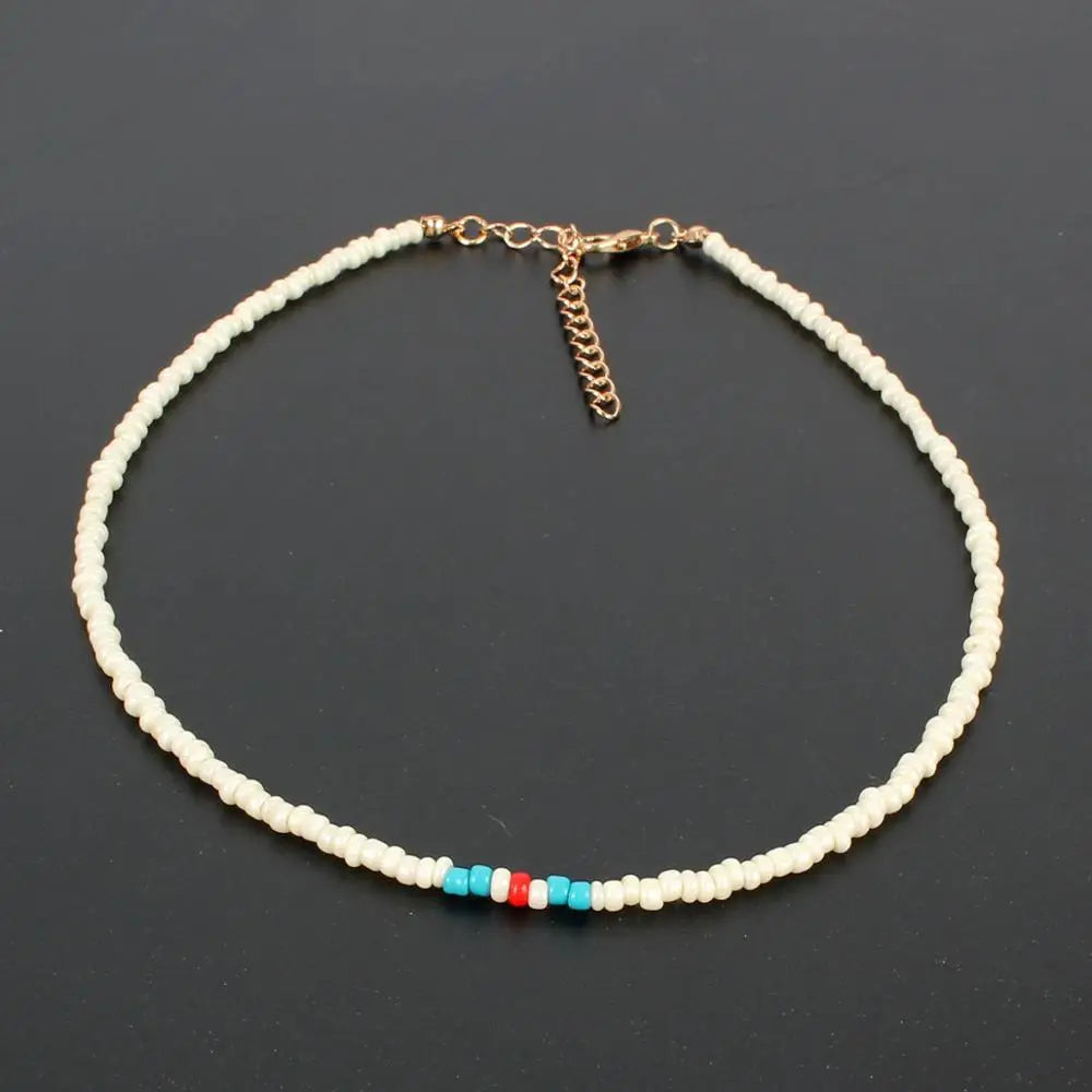 Bohemian Multilayer Handmade Bead Pendant Necklace Fashion Ethnic Vintage Starfish Heart Love Choker Beach Jewelry Bijoux Gift