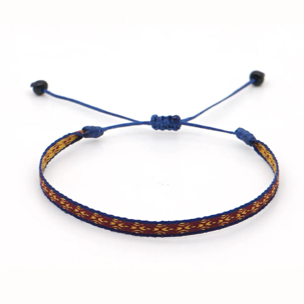 Easter Braided Bracelets For Women Pattern Boho Jewelry Friendship Rope Bracelet Vintage Weave Handmade Textile Bangles