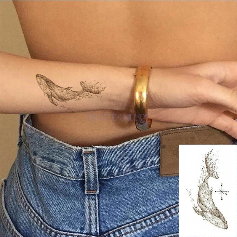 Pelekat Tato Sementara Kalis Air Tato Huruf Segitiga Rama-Rama Tatuajes Tangan Tatouage Body Flash FakeTattoo Sticker Taty