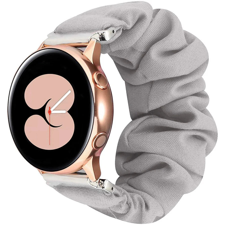 Tali Gelung Nilon Anjal Untuk Samsung Galaxy Watch 4 40mm 44mm Band Scrunchies Gelang Untuk Samsung Galaxy Watch4 Klasik 42/46mm