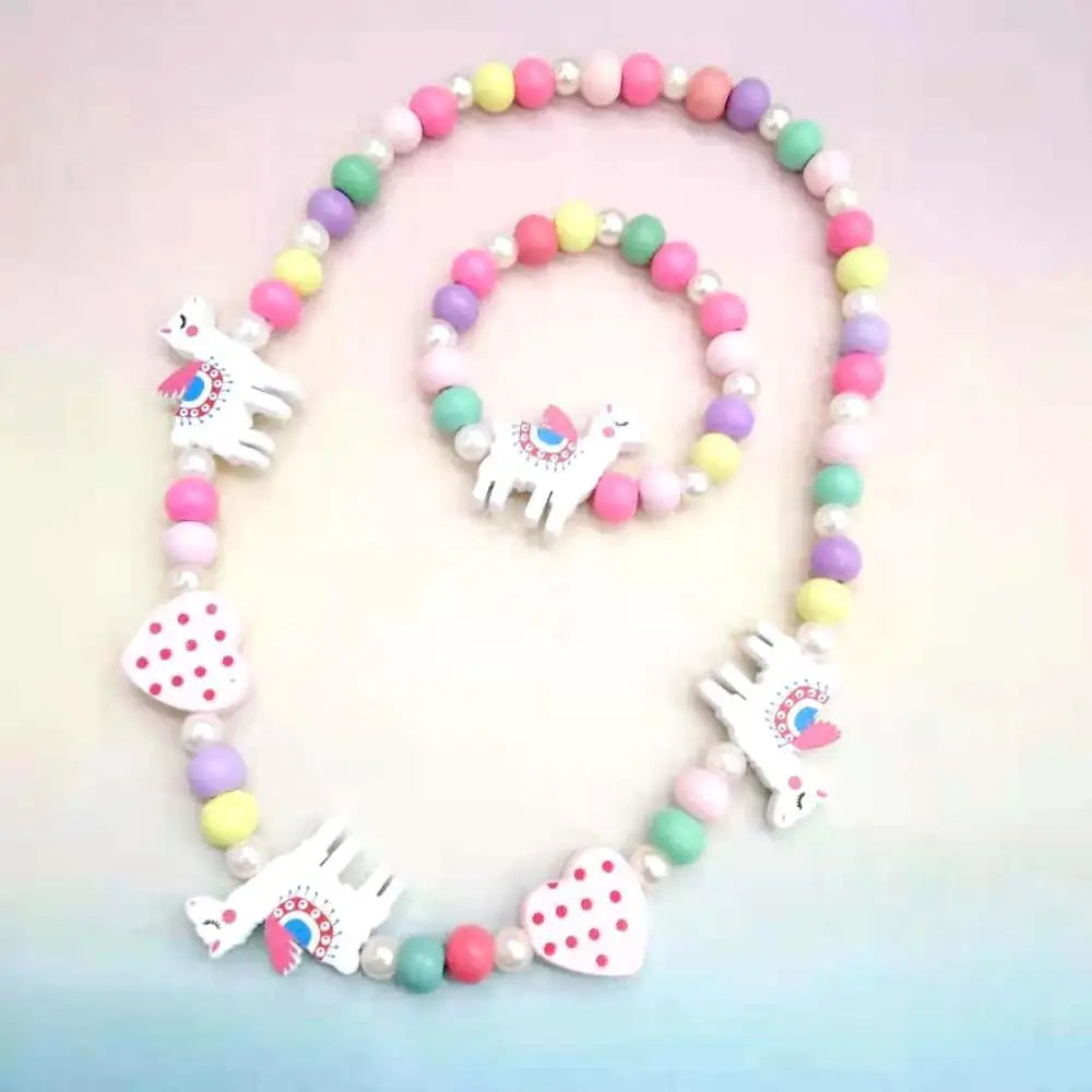 Cute Animal Flower Cartoon Flower Children's sweater necklace bracelet for children gift cp2585
