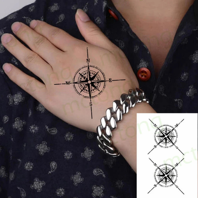 Pelekat Tato Sementara Kalis Air Tato Huruf Segitiga Rama-Rama Tatuajes Tangan Tatouage Body Flash FakeTattoo Sticker Taty