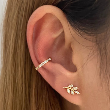 Bohemian NO Tindik Kristal Berlian Buatan Subang Cuff Telinga untuk Wanita Balut Stud Anting-anting Klip Gadis Anting-Anting Trendy Perhiasan Bijoux