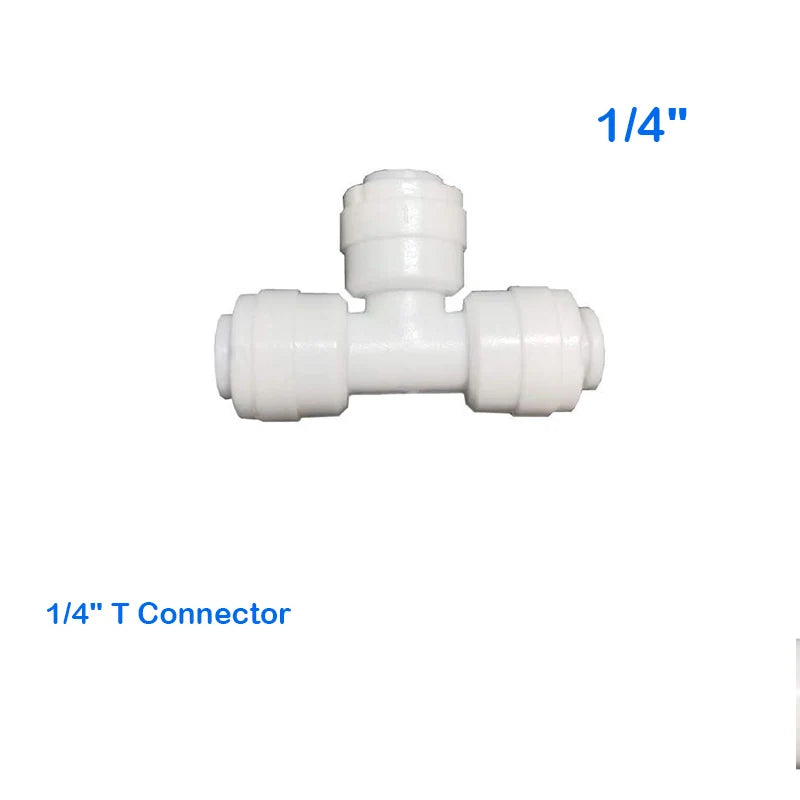 Reverse Osmosis Quick Coupling 1/4" Tee Y Connector 2 Way Equal Elbow Straight Check Valve RO Water Filter Plastic Pipe Fittings