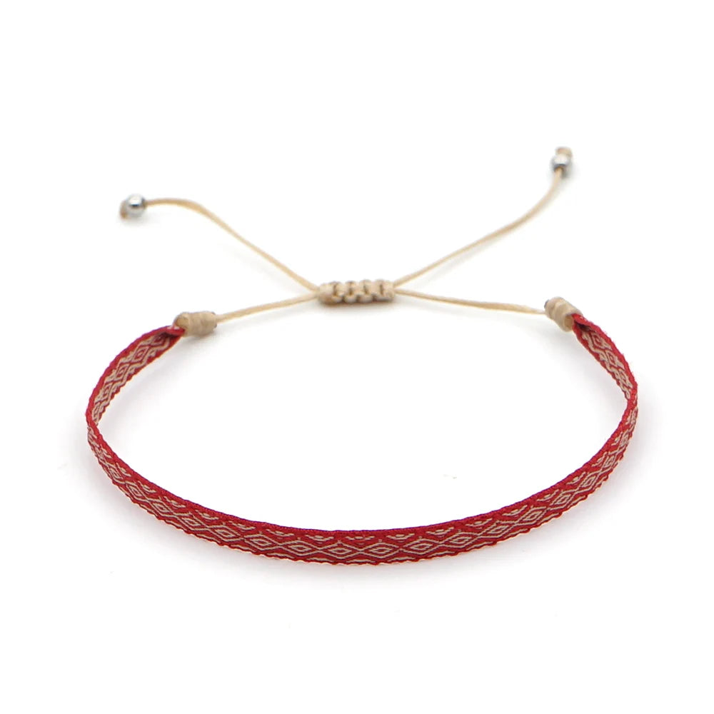 Easter Braided Bracelets For Women Pattern Boho Jewelry Friendship Rope Bracelet Vintage Weave Handmade Textile Bangles