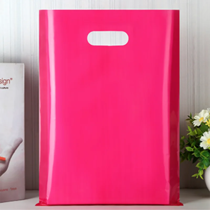 10Pieces Solid Color Gift Bags Kids Baby Boy Girl Birthday Party Supplies Wedding Candy Pouch Small Plastic Bag with Handle