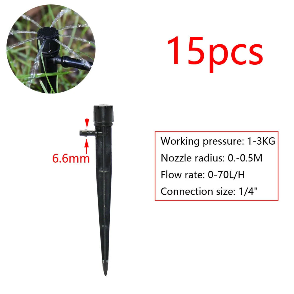 Garden Watering Sprinkler Mist Nozzle Dripper Drip Irrigation Garden Greenhouse Adjustable Mist Emitters Stake Micro Spray