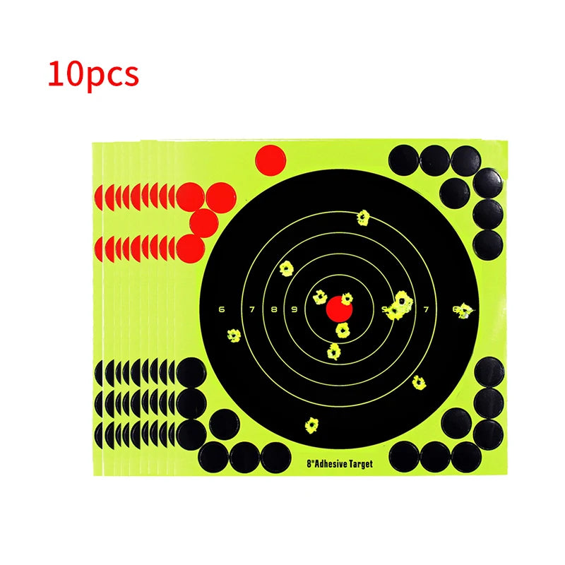 10 Pcs Gun Targets Lot Splash Flower Shooting Target 8-Inch Adhesive Reactivity Shoot Target Aim For Gun Rifle Pistol Binders
