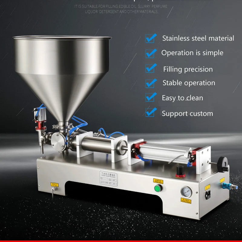 110V 220V Filler Shampoo Lotion Cream Honey Juice Sauce Jam Gel Filler Paste Filling Machine Pneumatic Piston Filling Machine