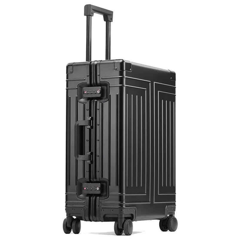 Vnelstyle top quality 100% aluminum travel luggage 20/24/26/29 inch carry on trolley suitcase luxury boarding rolling luggage
