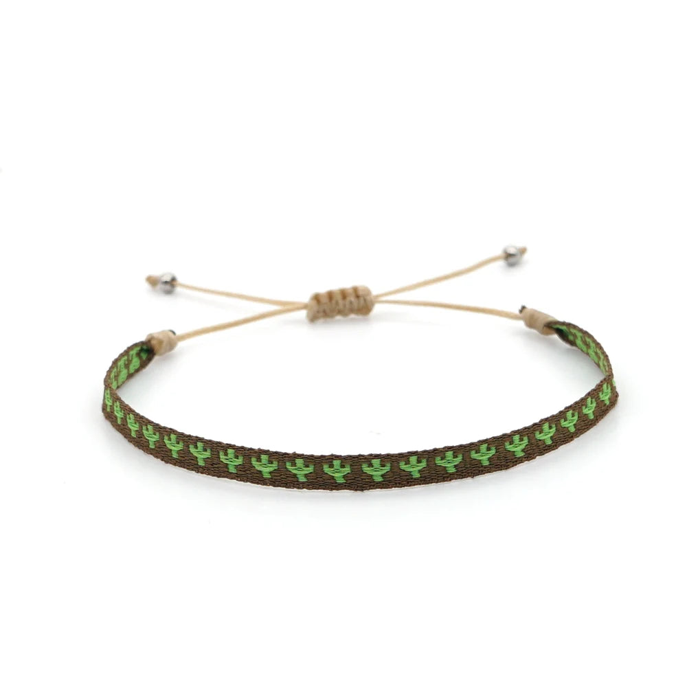 Easter Braided Bracelets For Women Pattern Boho Jewelry Friendship Rope Bracelet Vintage Weave Handmade Textile Bangles