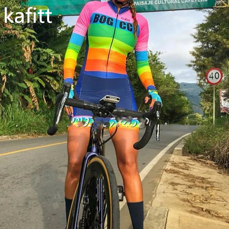 2022-KAFITT triathlon race jersey overalls sports running woman one-piece dress long-sleeved loop suit 20DGEL