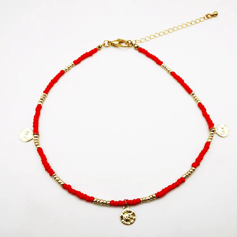 Bohemian Multilayer Handmade Bead Pendant Necklace Fashion Ethnic Vintage Starfish Heart Love Choker Beach Jewelry Bijoux Gift