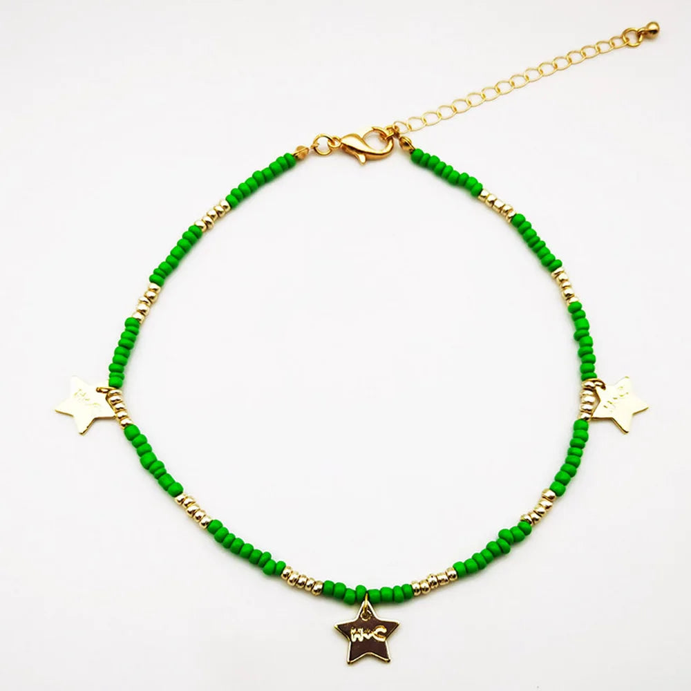 Bohemian Multilayer Handmade Bead Pendant Necklace Fashion Ethnic Vintage Starfish Heart Love Choker Beach Jewelry Bijoux Gift