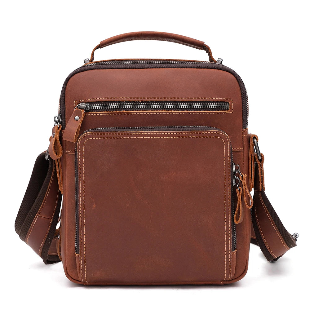 JOYIR New Genuine Leather Men Vintage Handbags Small Flap Men's Shoulder Bag Casual Office Messenger Bags Fashion Crossbody Bag